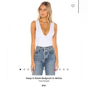 Intimately Free People “Keep It Sleek” bodysuit in White. Size small